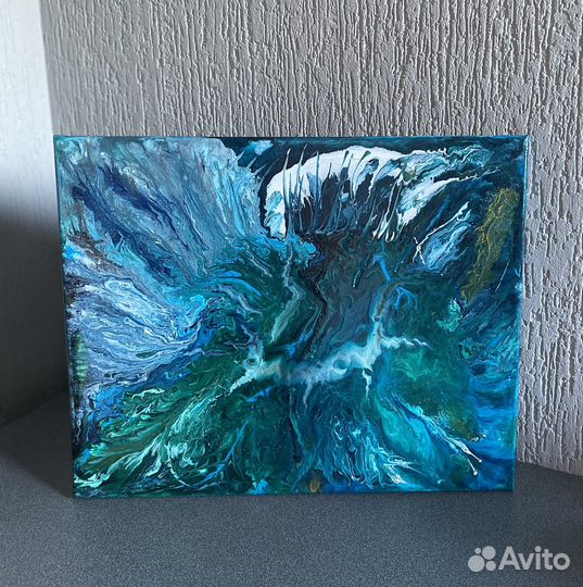 Картина в технике Fluid art 50х40