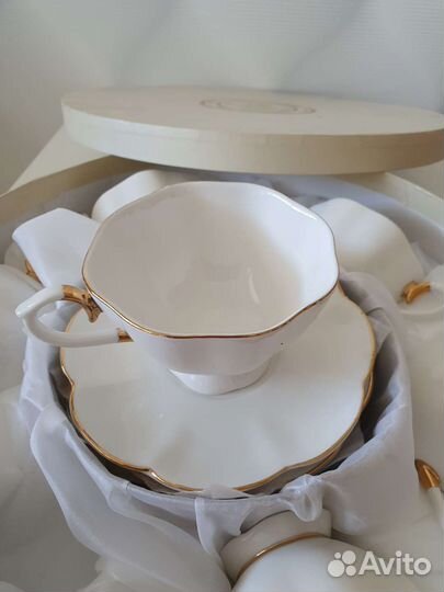Сервиз чайный фарфоровый новый 6 перс