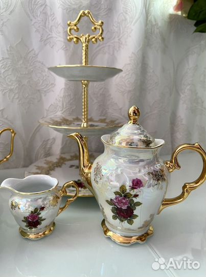 Новый Столовый сервиз Bohemia Роза Перламутр