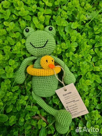 Лягушка игрушка вязаная ручной работы
