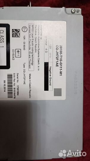 Штатная магнитола honda CR-V 4