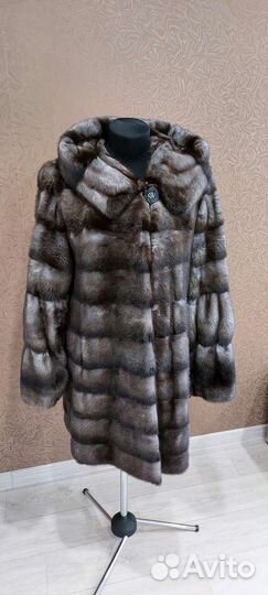 Шуба норковая с капюшоном
