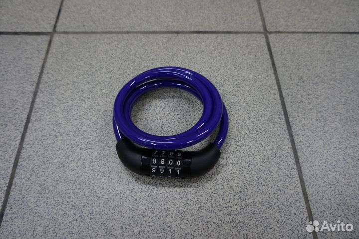 Противоугонный кодовый трос TopRace12х1200мм фиоле