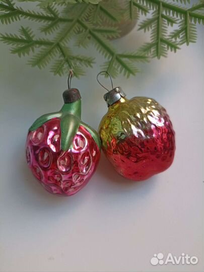 Елочные игрушки СССР. Фрукты, овощи