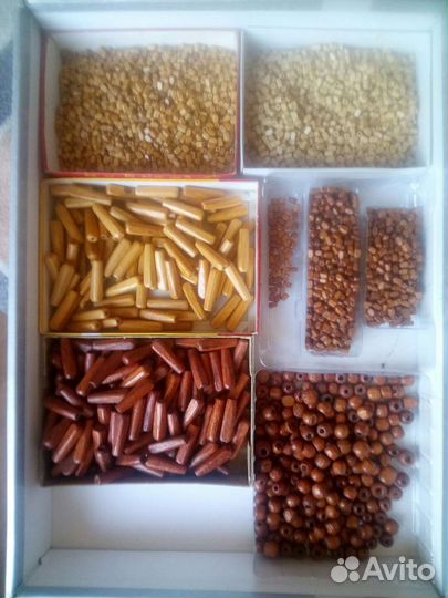 Деревянные бусины, скрапбукинг