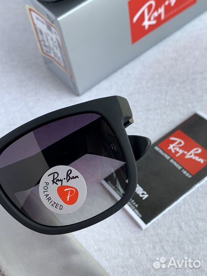 Очки Ray ban Justin полароиды пепельные оригинал