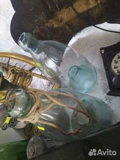 Старинные стеклянные интерьерные Бутыли морды