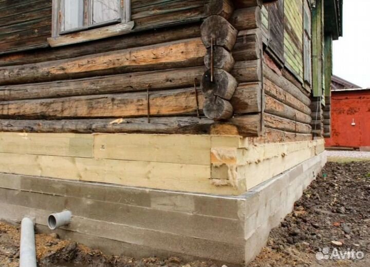 Замена венцов, лаг, подъем дома Ремонт пола