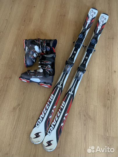 Горные лыжи Blizzard 146см+ботинки Salomon 37или39