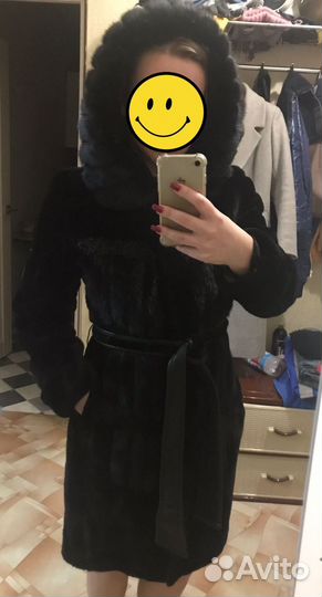 Шуба мутоновая с капюшоном