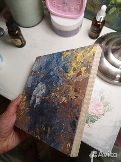 Картина масло попугаи неразлучники