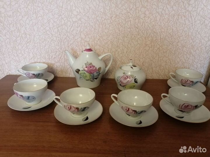 Чайный сервиз букет, лфз. 1962 год, редкий