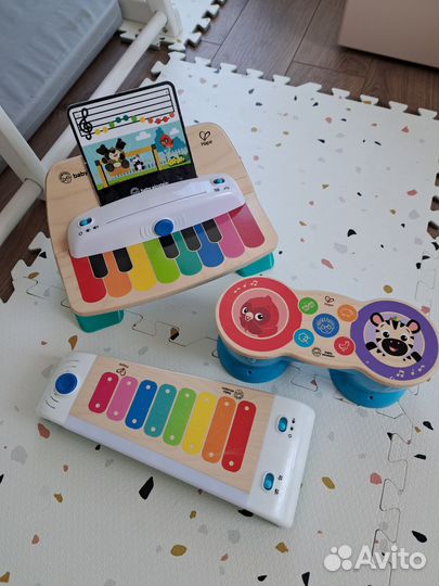 Hape пианино ксилофон барабан музыкальные игрушки