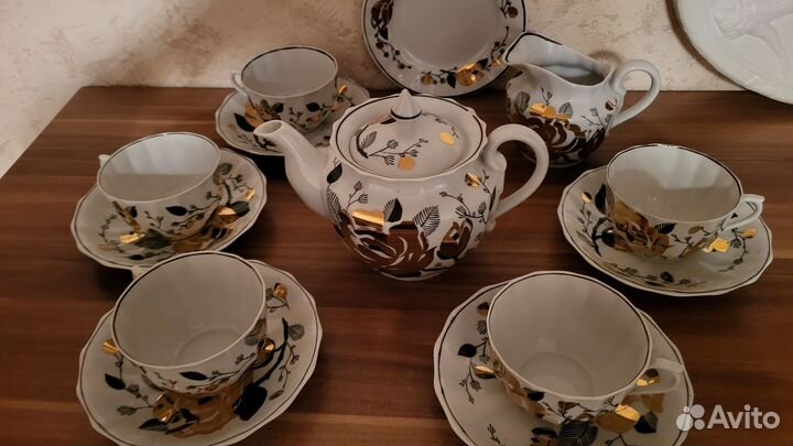 Чайный сервиз Вербилки Золотая роза