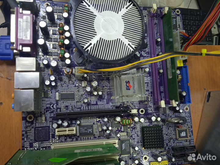 S775 ECS 945G-M3+Penium D(3,2ггц) +охлаждение