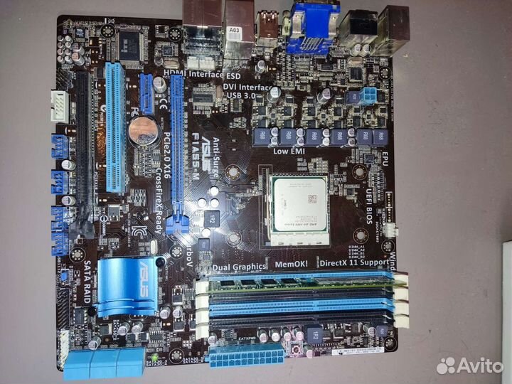 Материнская плата fm1 с процессором AMD A4-3400