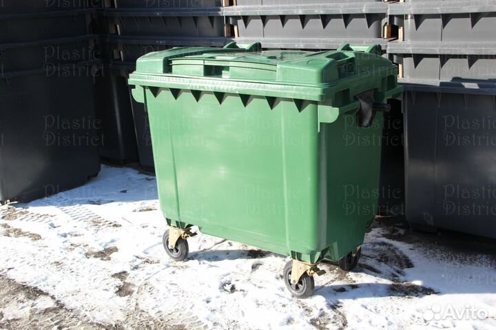 Пластиковый мусорный бак 660л Ч6514