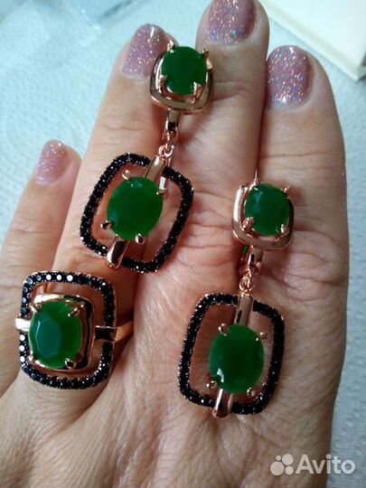 Комплект кольцо и серьги