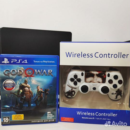 Ps4 Slim 500GB, 2 геймпада + диск.Магазин Гарантия