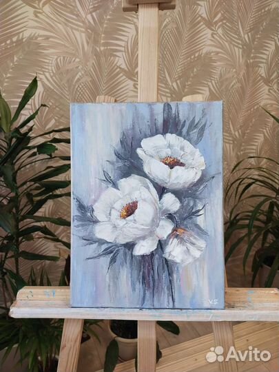 Цветы, картина маслом