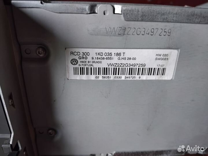 Магнитола штатная volkswagen passat b6