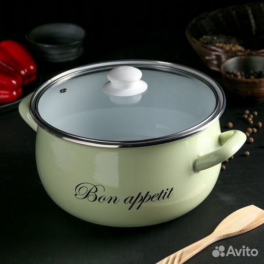 Кастрюля «Лайм», 5,7 л, стеклянная крышка, индукци