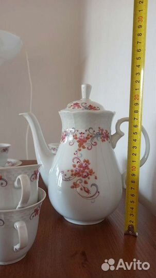 Сервиз чайный на 6 персон, фарфор чсср антиквариат