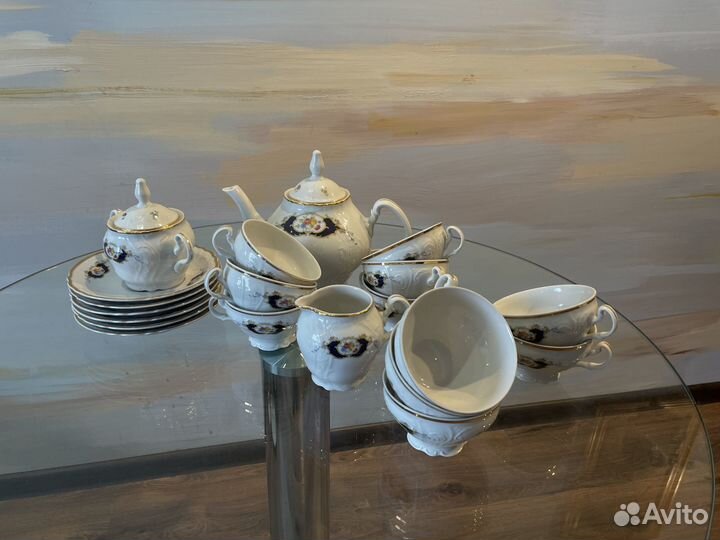 Сервиз благородного фарфора Bernadotte синий глаз