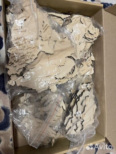 Карта мира на стену из дерева