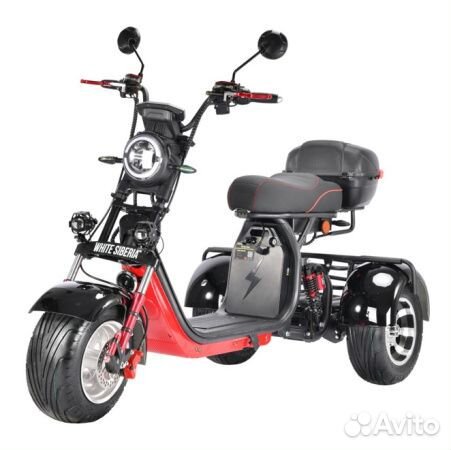 Электроскутер white siberia PRO trike 3000W black