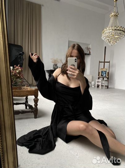 Халат в пол шелковый пошив