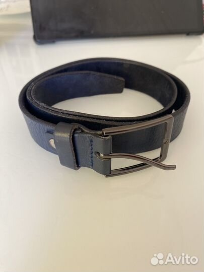 Ремень натуральная кожа синий