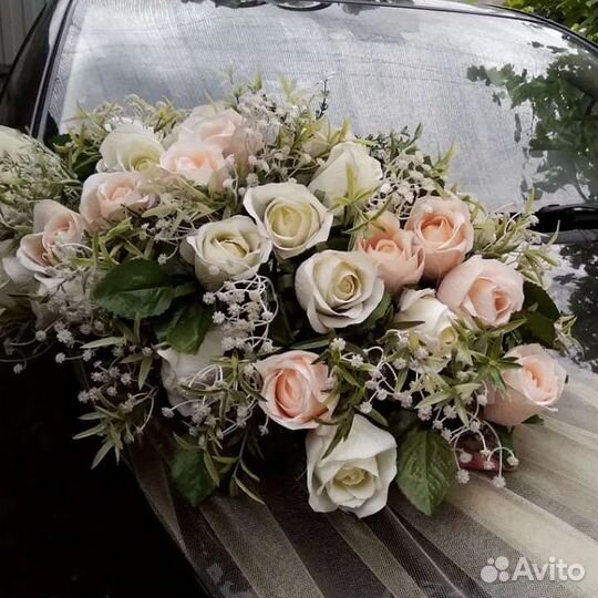 Свадебные украшения на машину прокат