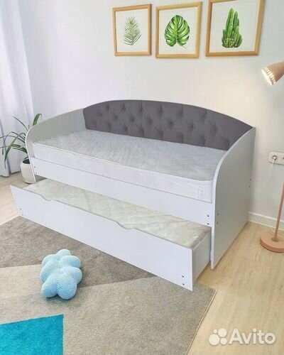 Кровать выкатное место мягк спинка лдсп для малыша