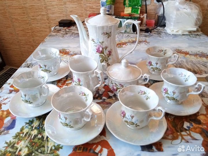 Кофейный сервиз перламутровый СССР