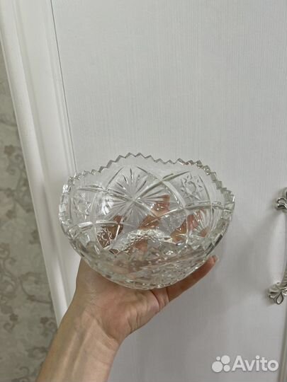 Хрустальная ваза диаметр 15см