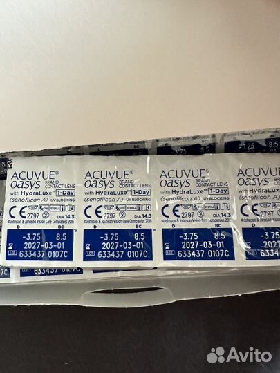 Контактные линзы Acuvue Oasys 1-Day -3.75, 8.5
