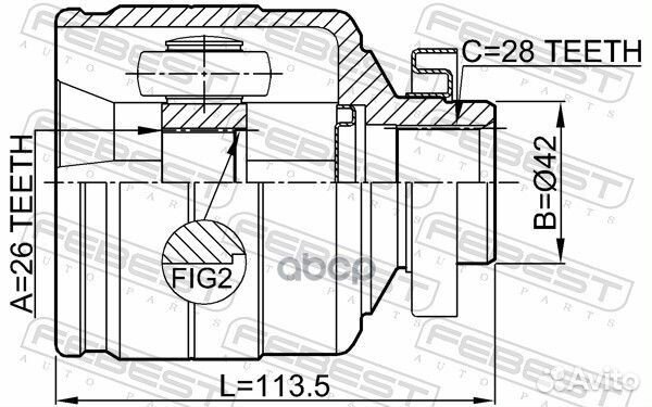 Шрус внутренний правый 26X42X28 2211blrh Febest