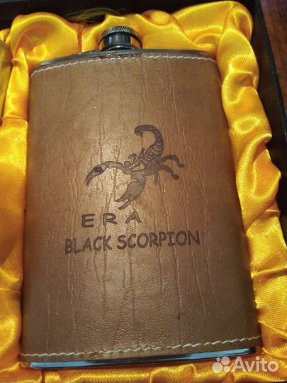 Фляжка, рюмки (набор) Era black scorpion
