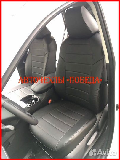 Чехлы Toyota Rav4 4 из экокожи чёрные Классика