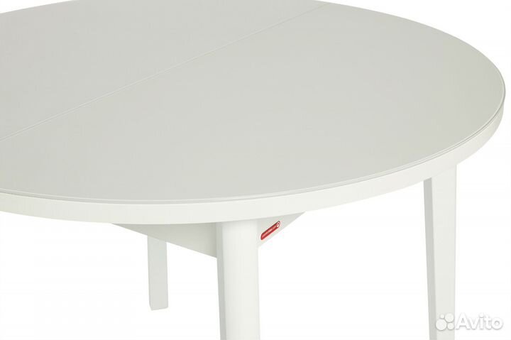 Стол круглый юпитер 100+34*100 белый/белый/стекло