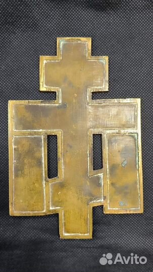 Крест литой с эмалями, старинный
