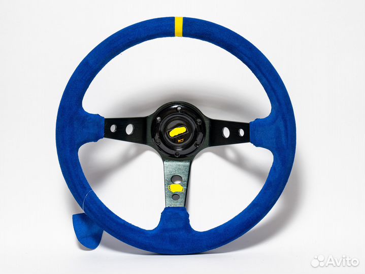 Руль для дрифта замша с логотипом OMP