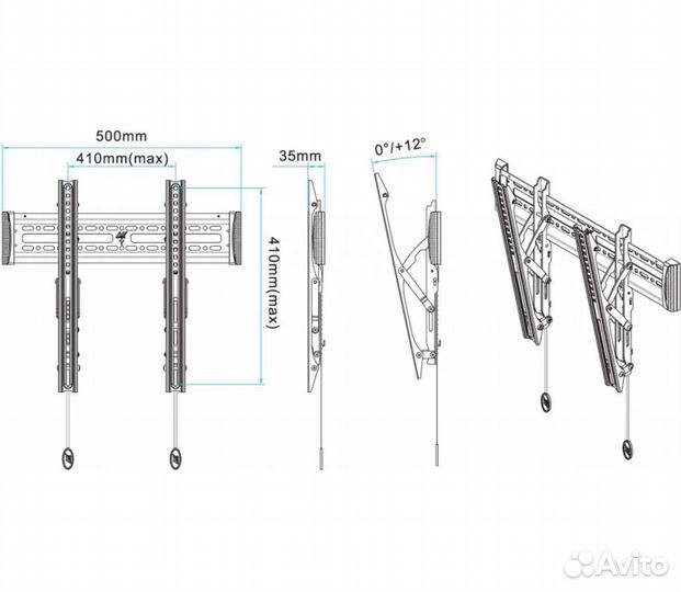 Кронштейн для телевизора 32”-55” C2-T наклон