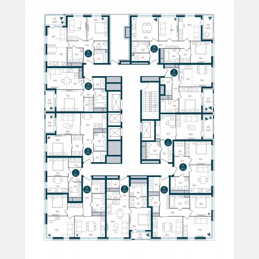 2-к. квартира, 49 м², 18/32 эт.