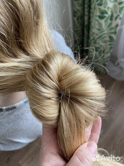 Волосы детские натуральный блонд 45 см