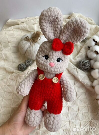 Игрушки ручной работы, плюшевый зайка