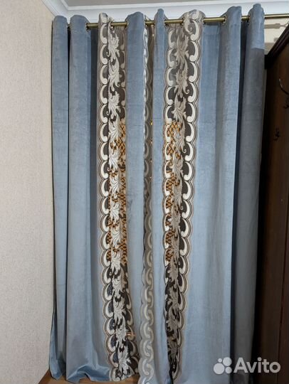 Портьеры голубые