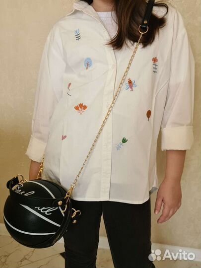 Рубашка белая хлопок для девочки