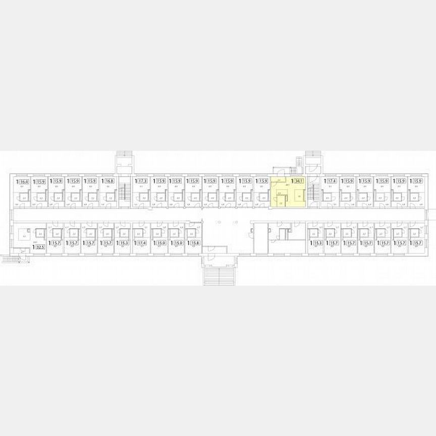 1-к. апартаменты, 34,1 м², 1/5 эт.